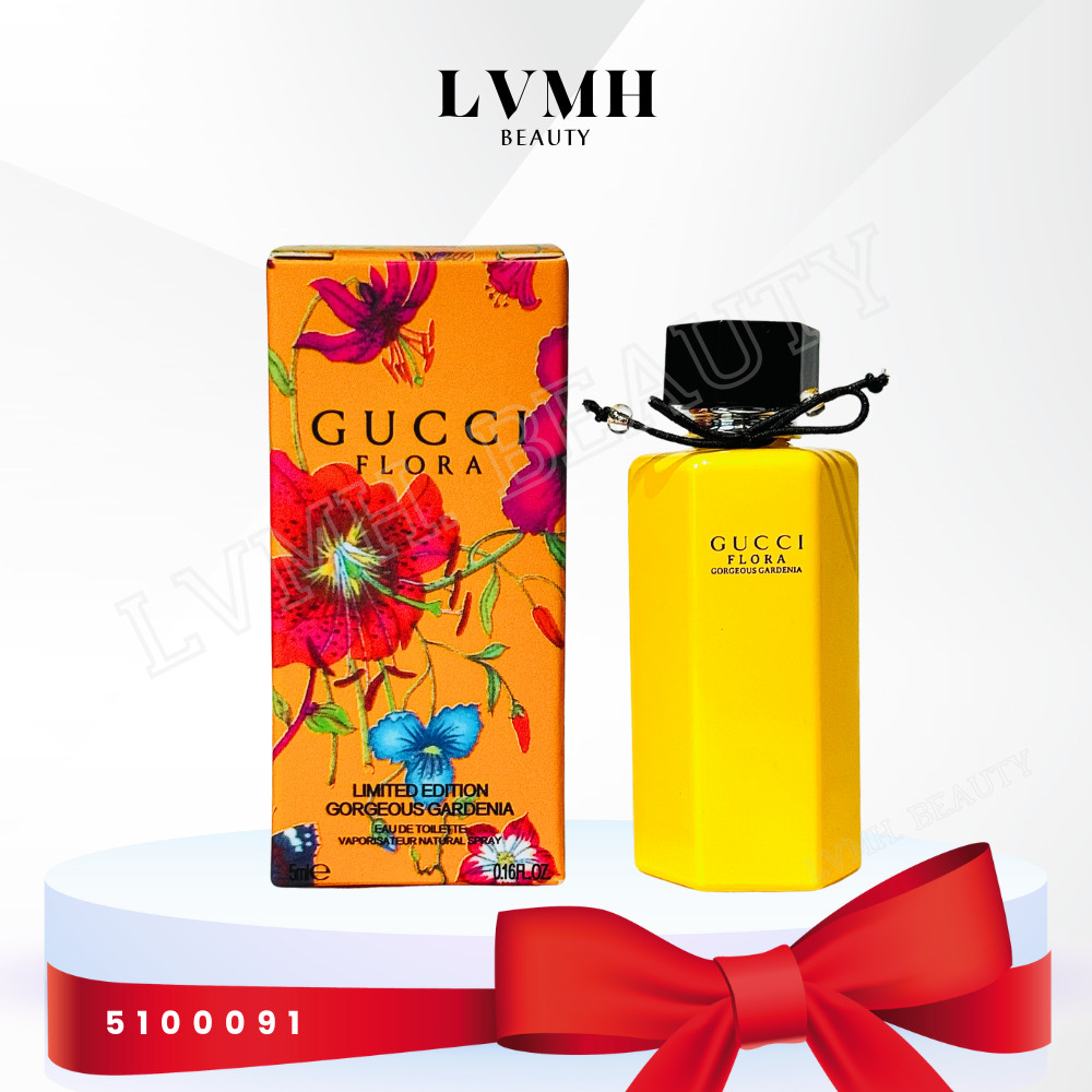 [SKU5100091] Gucci Flora Gorgeous Gardenia Limited Edition EDT 5ml (purple) พร้อมกล่อง Perfume Miniature ของแท้ 100%