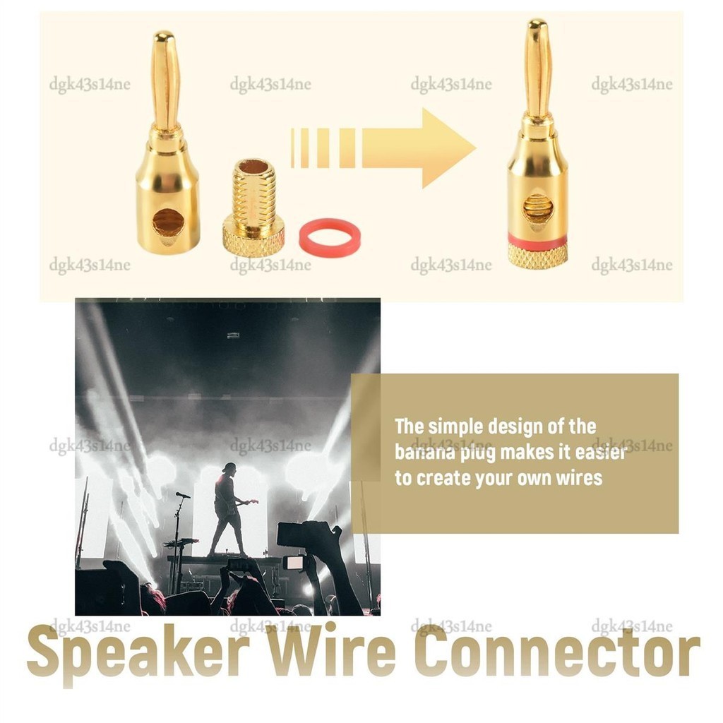 『dgk43s14ne 』Banana Plugs Open Screw 24K Gold Plated Plugs Audio Jack Connector สําหรับลําโพงสายสเตอริโอ , 24-Pack ( 12 Red,12 Black ) - รูปที่ 3