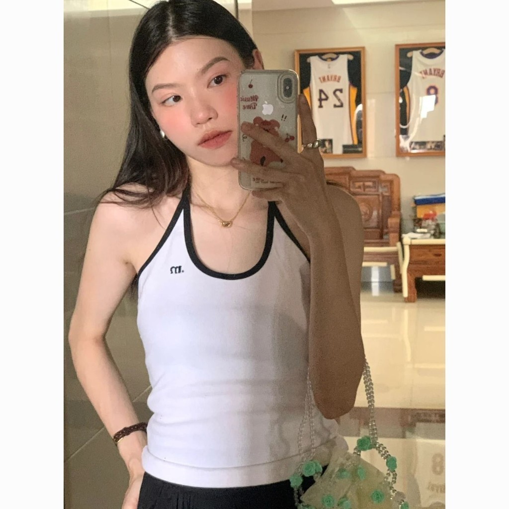 ผู้หญิง Cool Spice Girl Retro U-คอร้อนด้านล่างเสื้อแขนกุด