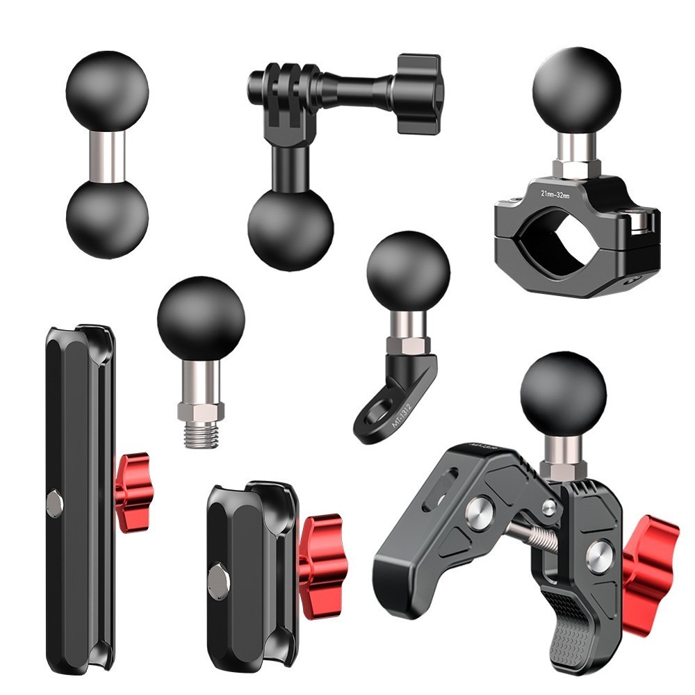 ฐานยึดอลูมิเนียมอัลลอยด์พร้อม 1 นิ้ว (25.4 มม.) TPU Ball Handlebar/ด้านหลัง-ดูกระจก Mount ฐานจักรยานรถจักรยานยนต์ที่วางโทรศัพท์อุปกรณ์เสริม