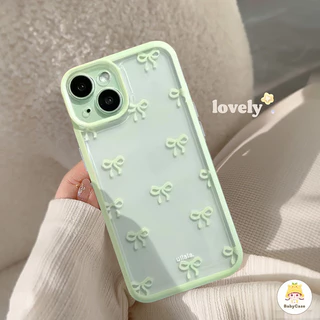 แฟชั่นคู่ปมโบว์สวยเรียบง่าย เคสไอโฟน 14 15 12 Pro Max 7Plus 13 11 Pro Max เคส Iphone 7 14 15 8 XR X XS Max SE 2020