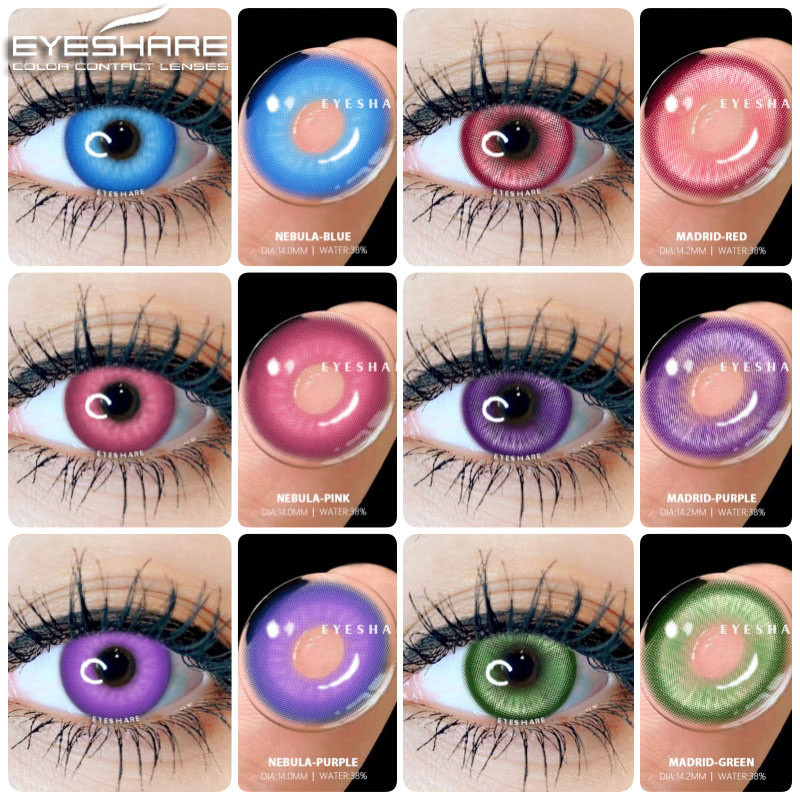 Eyeshare Hallowee คอนแทคเลนส์สีคุณภาพสูง 2 ชิ้นคอสเพลย์คอนแทคเลนส์สีสําหรับดวงตาเลนส์สีม่วง Blue Eye Contacts