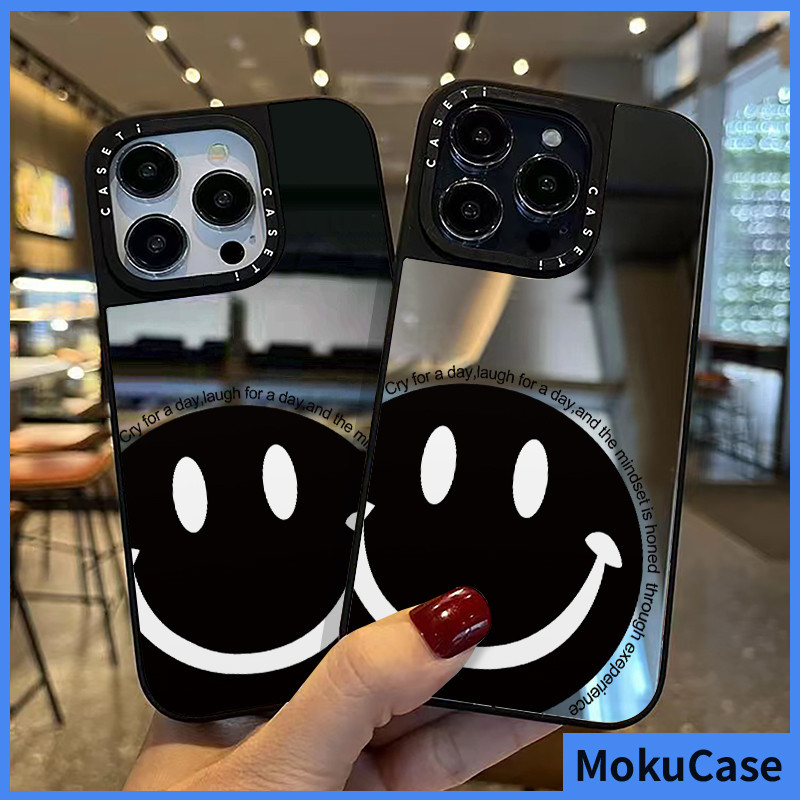 เคสไอโฟน16 15 14 13 12 11 Pro Max Case Happy smile กระจกเงา กันกระแทก Compatible เคส iPhone 16PM,16Plus,X/XS, XR,7+,8Plus