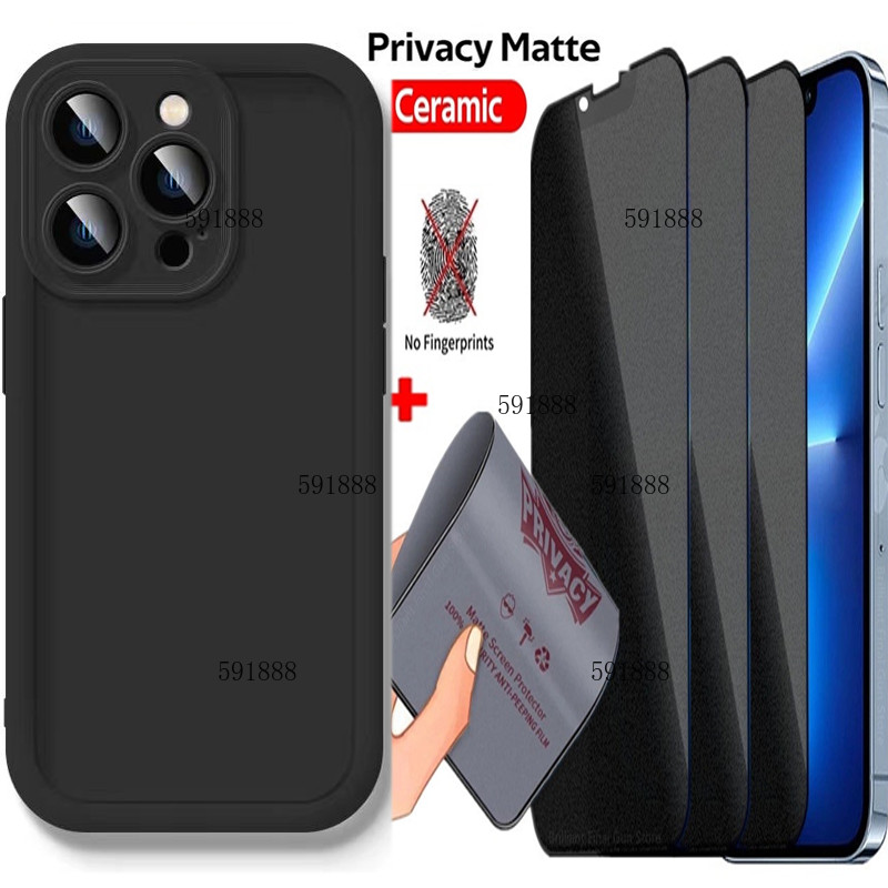 2in1 เคสโทรศัพท์ + Frosted เซรามิค Anti Spy ฟิล์มกระจกนิรภัยสําหรับ OPPO Realme Reno 8t 8z 7z 6z 5z 