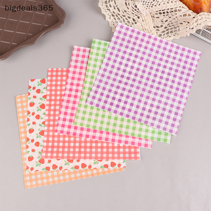 [bigdeals365] 100 ชิ้นอาหาร Wd กระดาษน้ํามันกระดาษขี้ผึ้งขนมปังแซนวิช Burger Fries Macarons บรรจุภัณ