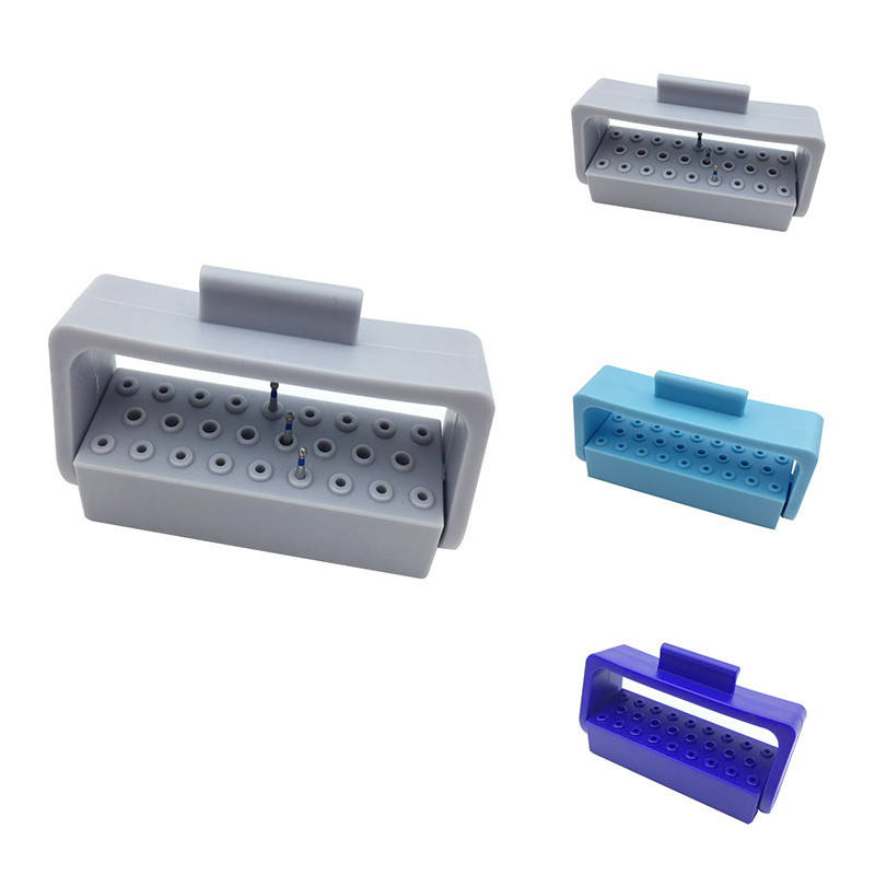 26 หลุมทันตกรรม Bur Holder ทันตกรรม Burs กล่อง Autoclave ฆ่าเชื้อกรณีทันตกรรม Lab Instrument อุปกรณ์ทันตกรรม