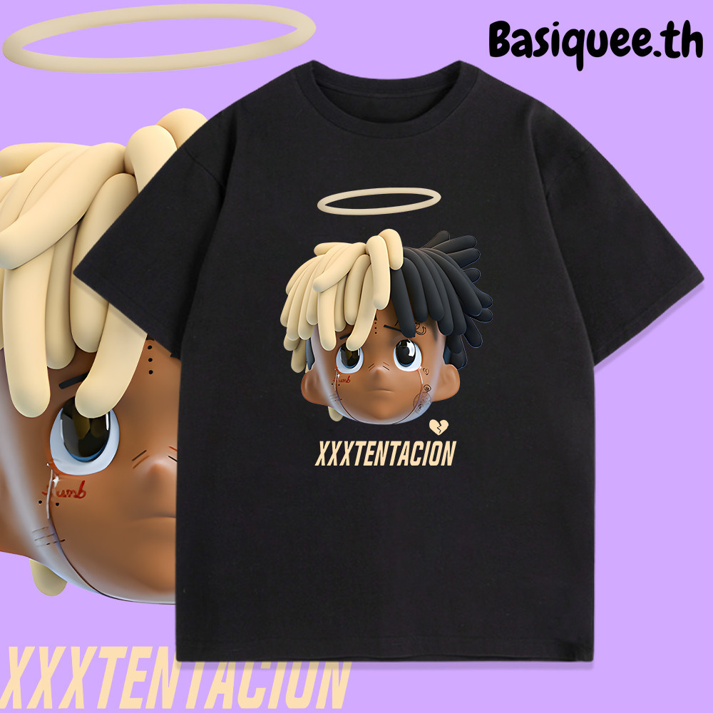 Basi เสื้อยืดoversize คอกลม พิมพ์ลายสวยๆ สกรีนคมชัด เนื้อผ้าคอตตอนงานดีไม่หดนิ่มมาก สไตล์วัยรุ่น ใหม่ XXXTENTACION