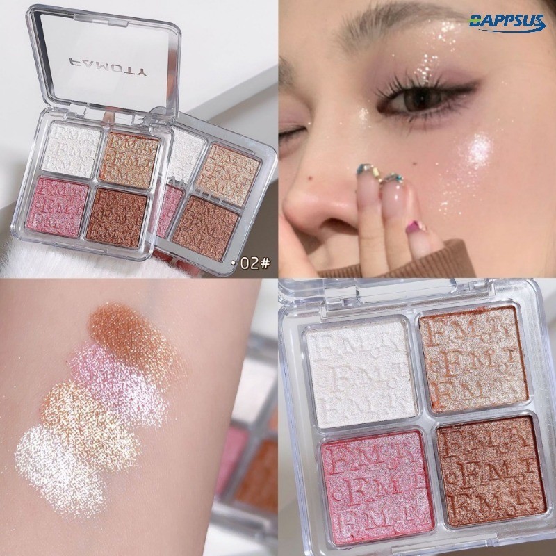 Pearlescent Eyes Silky Long-lasting Eye Shadow Plate Sequins Lie Silkworm Brightening Cheeks กันน้ํา Highlighter เครื่องสําอาง