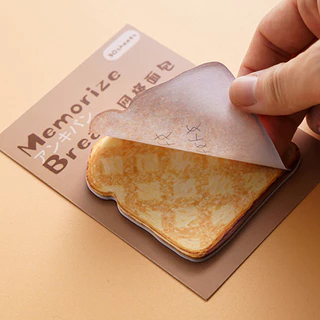 30 แผ่นการ์ตูน Memorize Bread Series Sticky Notes แผ่นบันทึกแบบพกพาสําหรับนักเรียน