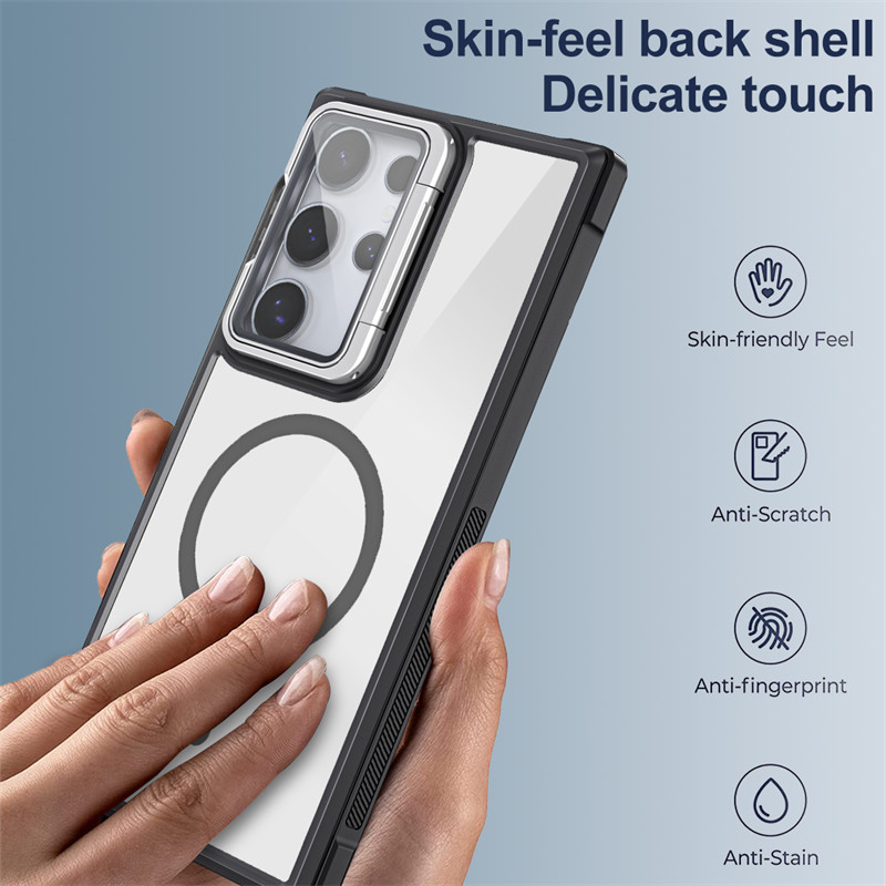 สําหรับเคสโทรศัพท์ Samsung Galaxy S24 S23 Ultra Plus FE,แบบบูรณาการเลนส์ป้องกัน Bracketic ฝาครอบอะคริลิค