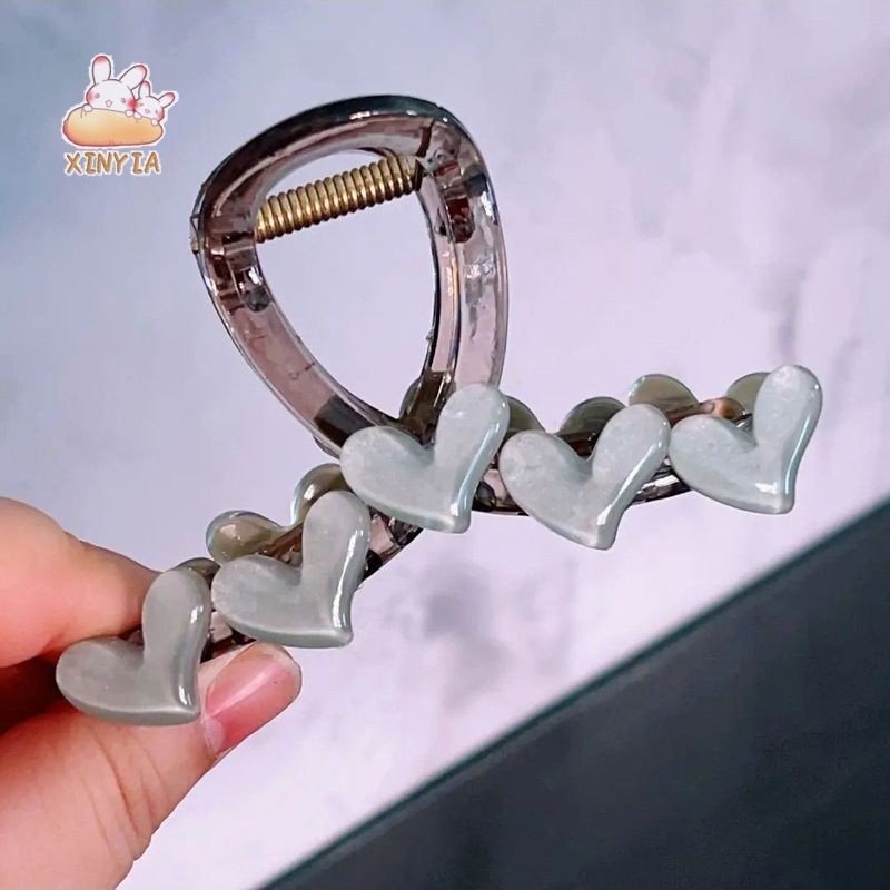 Jelly Heart Hair Claw Clip ผมหยิก คลิปฉลาม กิ๊บติดผมระดับไฮเอนด์XINYIA