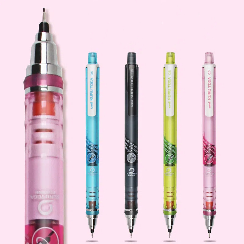 ญี่ปุ่น UNI ดินสอกด M5-450T Kuruto Plus แกนตะกั่วหมุนอัตโนมัติตะกั่วคงที่ 0.5 มม.อุปกรณ์การเรียนเครื่องเขียน