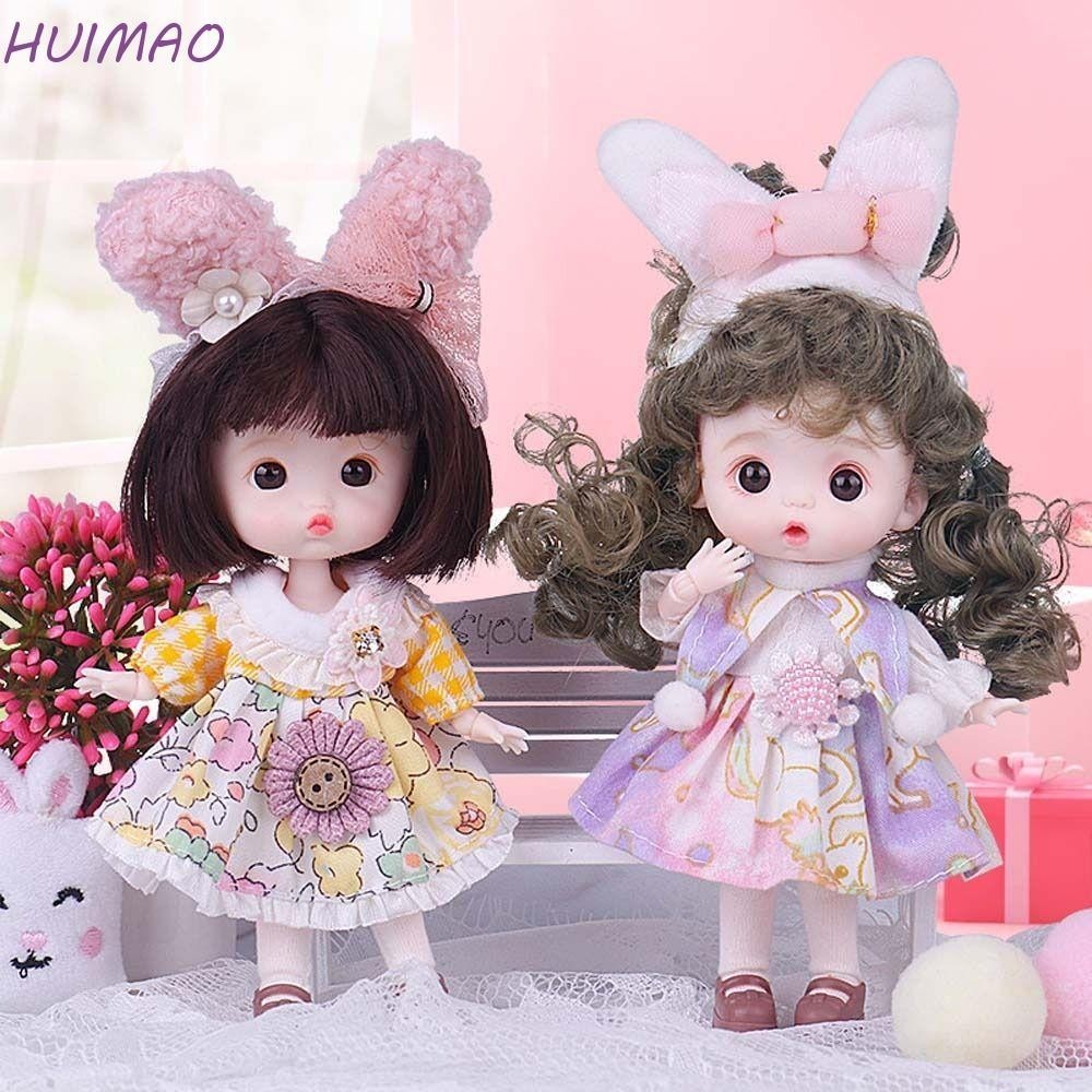 Huimao 1/12 ตุ๊กตา BJD น่ารัก Expression OB11 ตุ๊กตาเด็กของขวัญ Munecas ของเล่น DIY ของเล่นตุ๊กตาเจ้าหญิงตุ๊กตาเด็กแฟชั่นข้อต่อที่สามารถเคลื่อนย้ายเสื้อผ้าแฟชั่นตุ๊กตาข้อต่อกระเป๋า