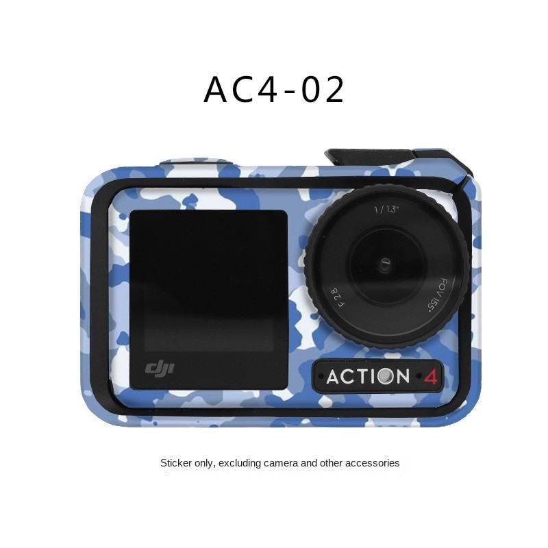 เหมาะสําหรับสติกเกอร์กล้องกีฬา DJI Action 4 รวมทุกอย่างกรอบรูปสติกเกอร์เปลี่ยนสี OSMO อุปกรณ์เสริมฟิล์ม