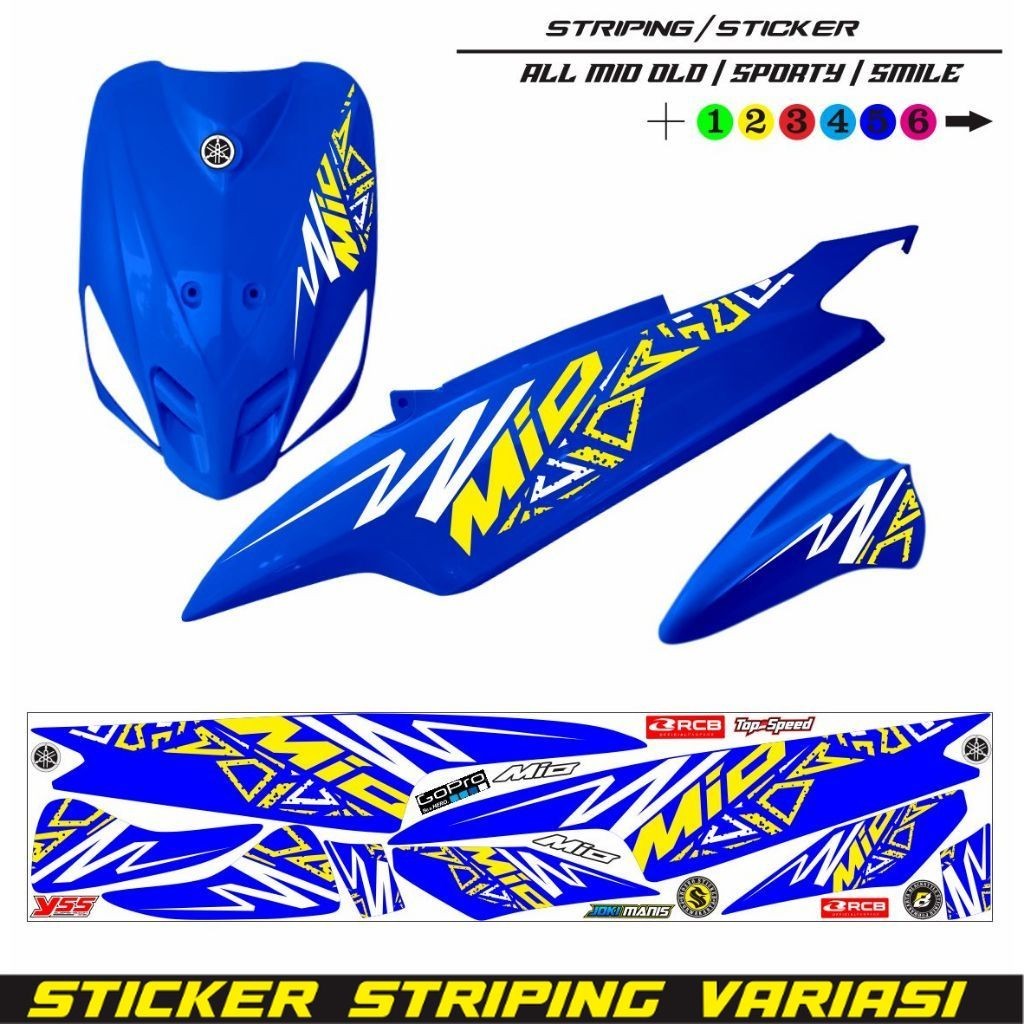 Merah /YAMAHA All MIO OLD CARBU แถบรถจักรยานยนต์/MIO SMILE 110/ MIO SPORTI STRIPING Variations MIO แถบสีน้ําเงินและสีแดง