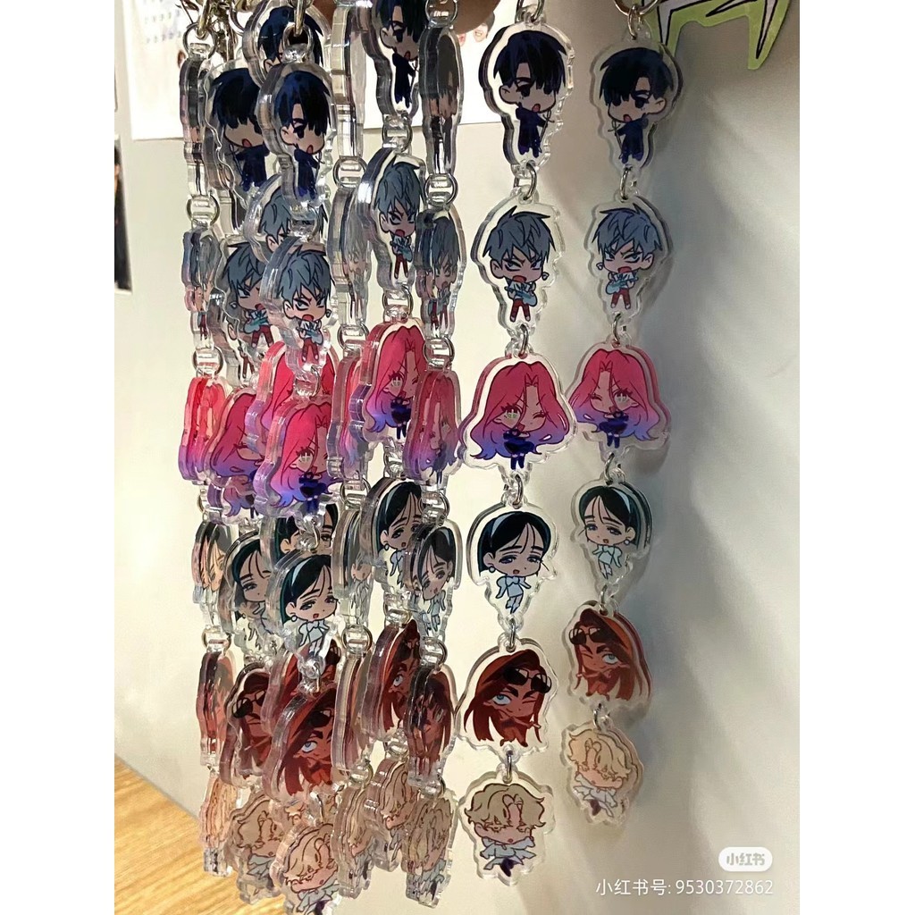 Alien STAGE Anime KeyChain ผู้หญิงพวงกุญแจสําหรับชายแหวนอะคริลิคพวงกุญแจรถ Party จี้ญี่ปุ่น Cos สาวเพื่อนของขวัญ
