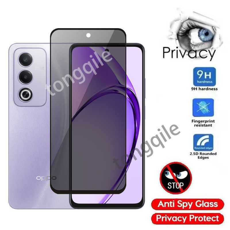 กระจกนิรภัยส่วนตัวสําหรับ OPPO A3 Pro 3 A3Pro OppoA3 5G 2024 Anti-Spy คลุมทั้งหมดป้องกันหน้าจอ Anti Peek ความเป็นส่วนตัวฟิล์มป้องกันกระจก Anti Scratch 9H ความแข็ง