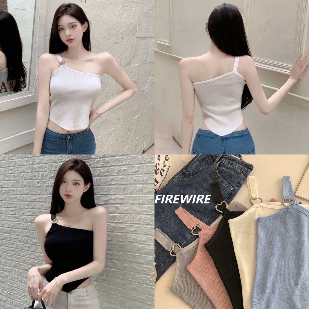 Firewire🔥พร้อมส่ง🔥เสื้อกล้ามถักสีทึบสำหรับเด็กผู้หญิงสวมใส่สบาย(7627-1)