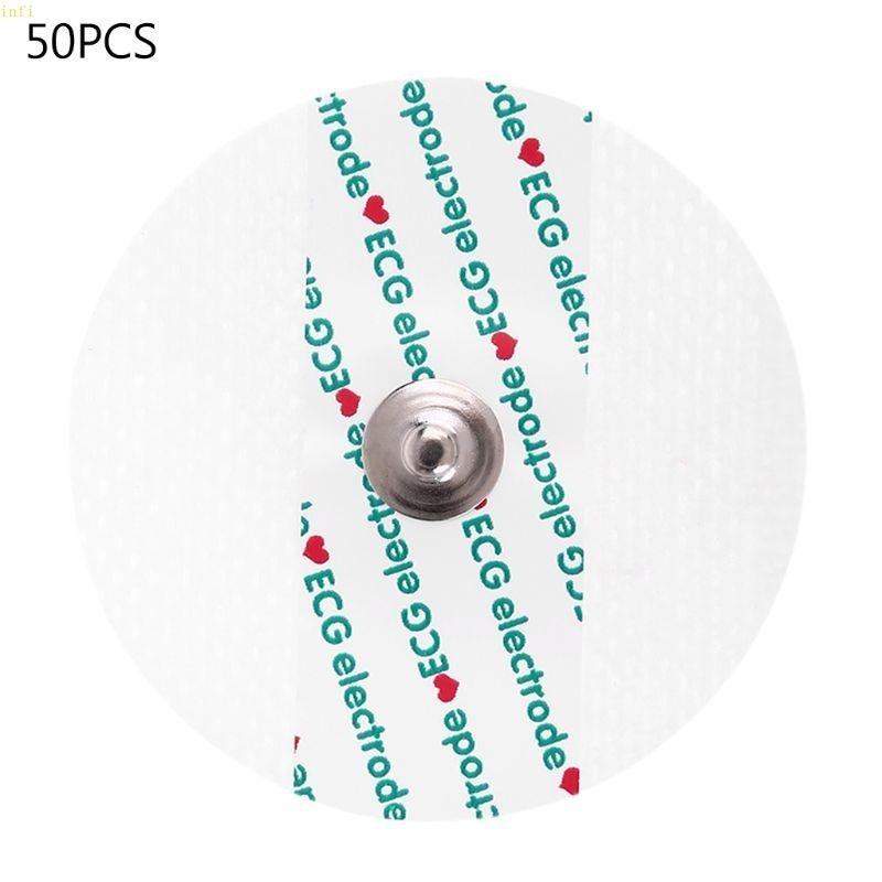 Infi 50 ชิ้นแผ่นอิเล็กโทรดแบบใช้แล้วทิ้งสําหรับ ECG EKG Heart Monitor อิเล็กโทรดไม่ทอ