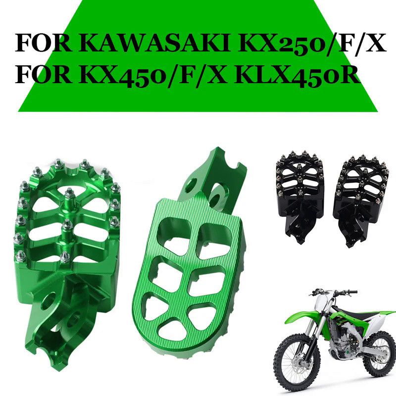 รถจักรยานยนต์พักเท้า Footpegs เท้าตอกเหยียบสำหรับคาวาซากิ KX250F KX250 F KX450F KX450 X KLX 450 R KL