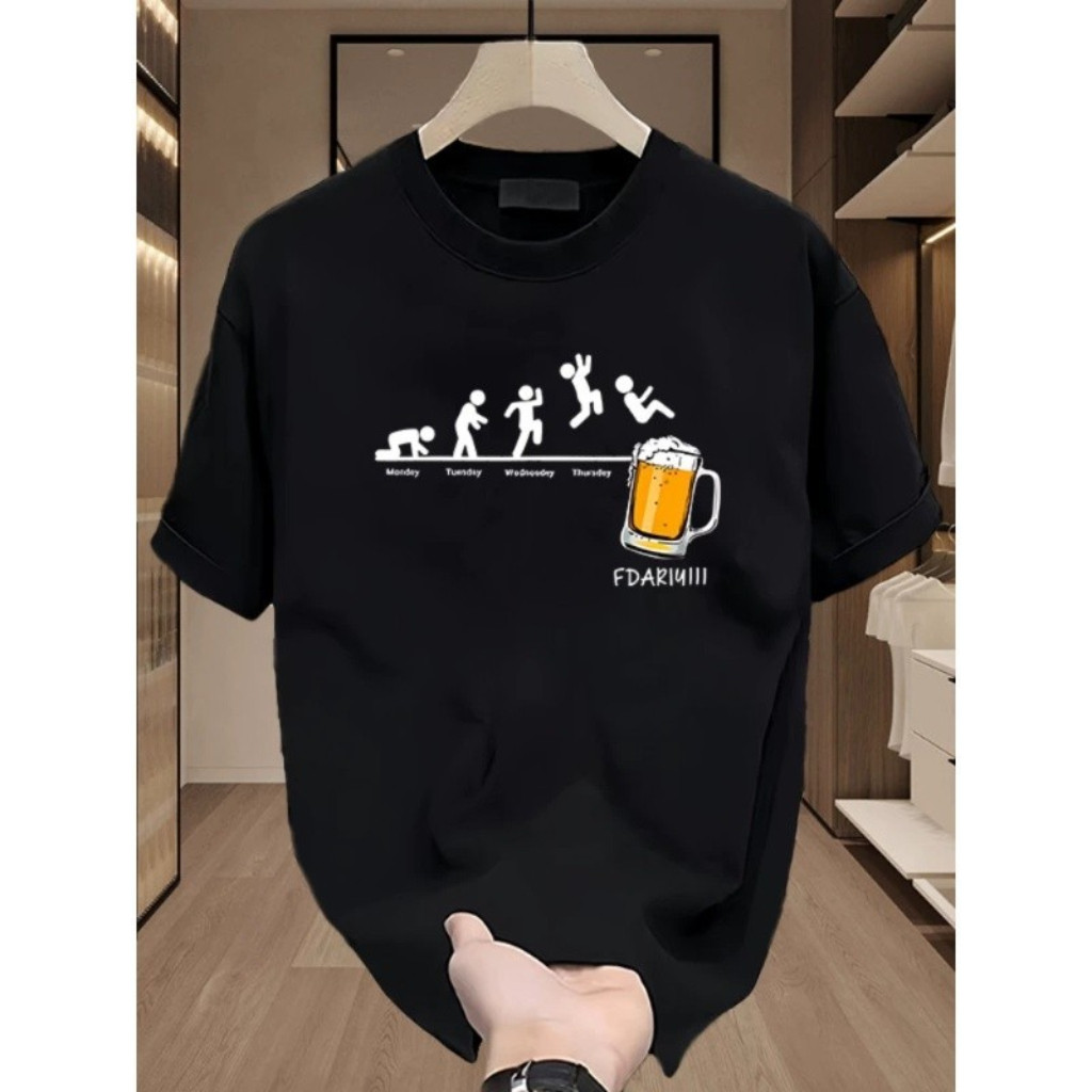 (จัดส่งตลอด 24 ชั่วโมง) t-shirt cotton100% เสื้อ oversize ศิลปะแห่งการจัดวาง พิมพ์ลาย ทรงหลวม แขนสั้น มินิมอล