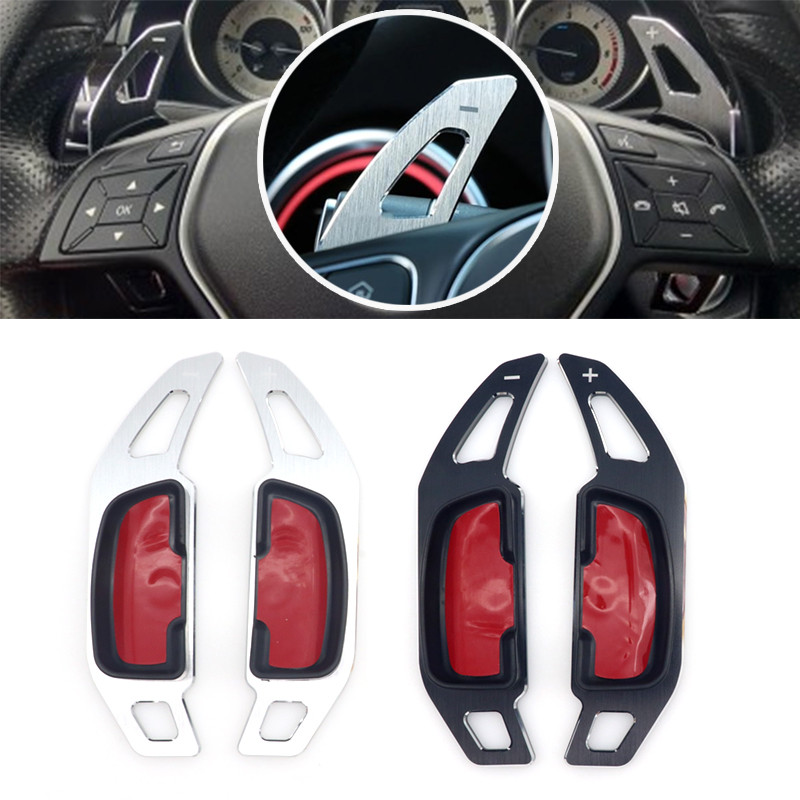 2pcs สําหรับ Mercedes Benz ASE ML GL GLA GL GLK SL SLK Class พวงมาลัยรถ Paddle Extension Shift สติกเ
