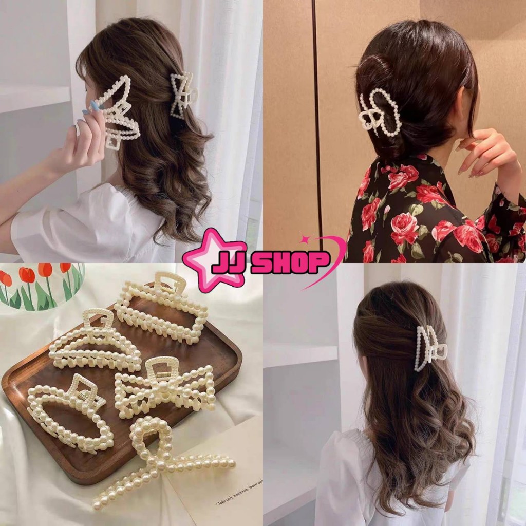 JJ Shop​💜​พร้อมส่ง ก็บติดผมประดับไข่มุกเทียมยืดกำลังดี เครื่องประดับผม กิบติดผมไช่มุก "VO-2"
