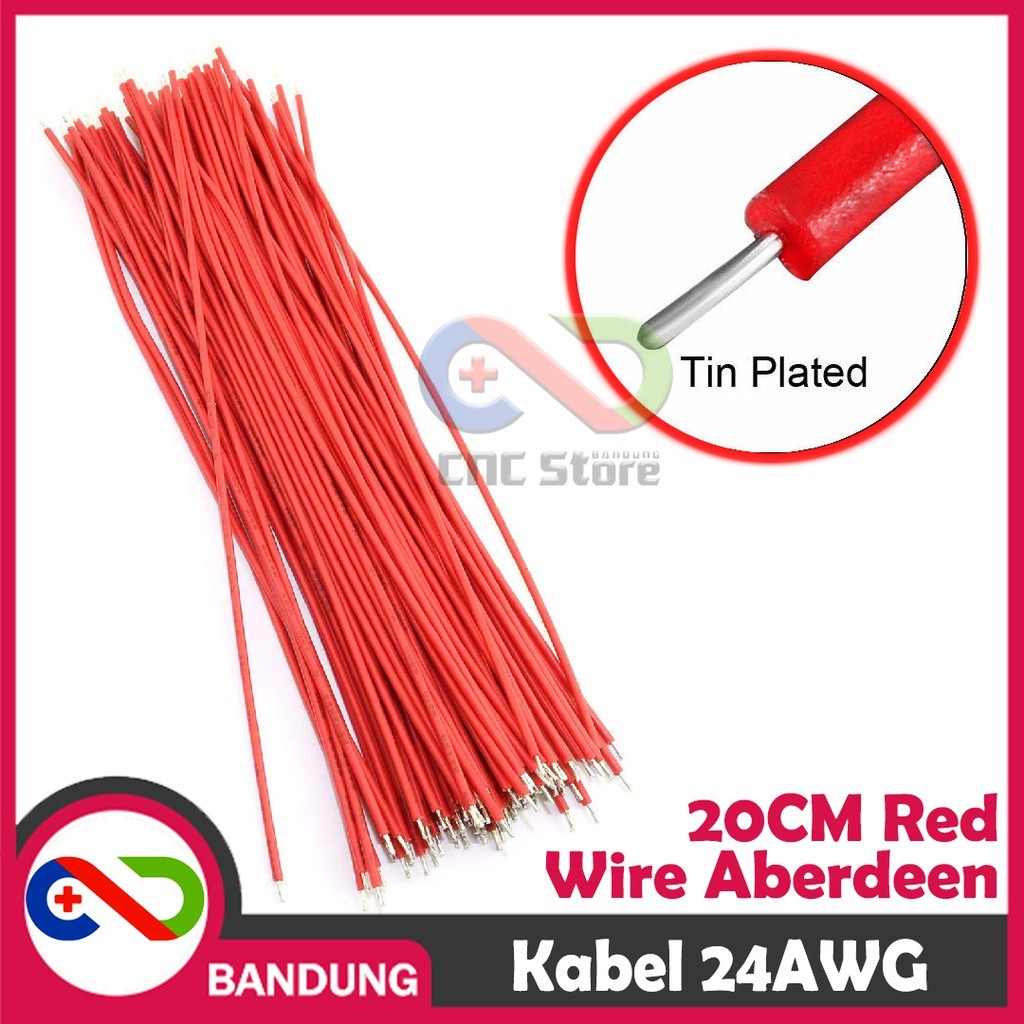 ลวด ABERDEEN RED WIRE CONECTING ELECTRONIC 20CM 24AWG