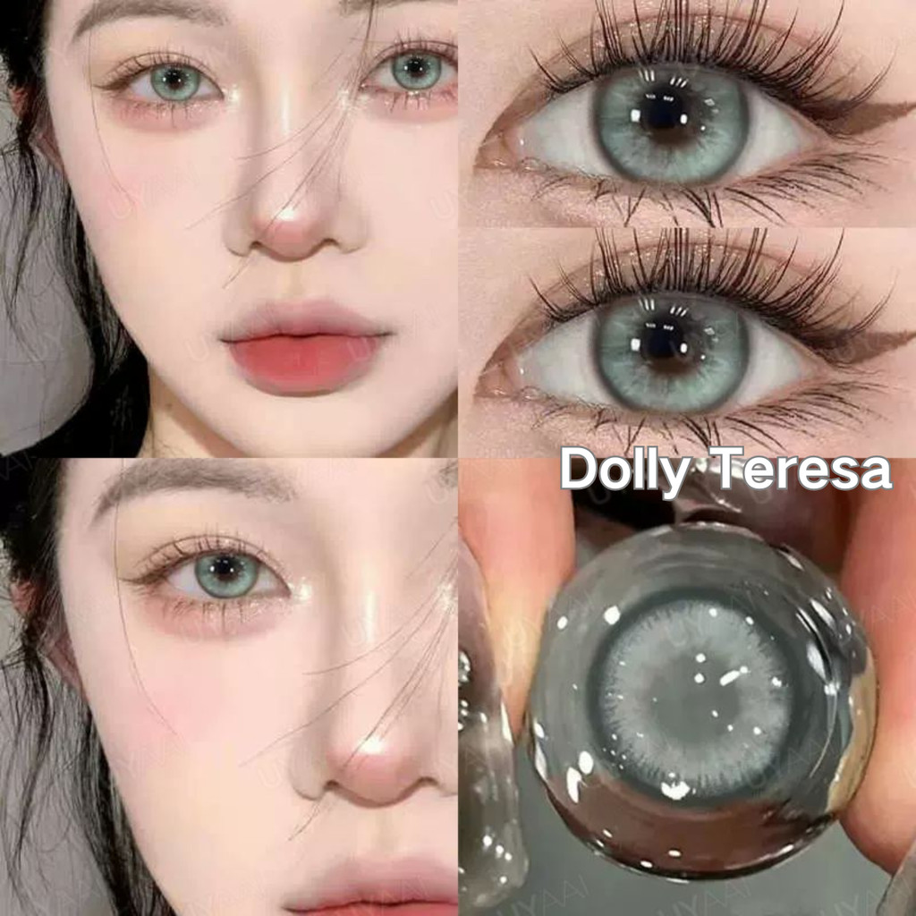 {องศา -0.00~-5.00} UYAAI คอนแทคเลนส์ บิ๊กอาย สีเขียว 14.5 มม. คอนแทคเลนส์ คิตตี้ คาวาอี้ ตาหวาน ตาสั้น