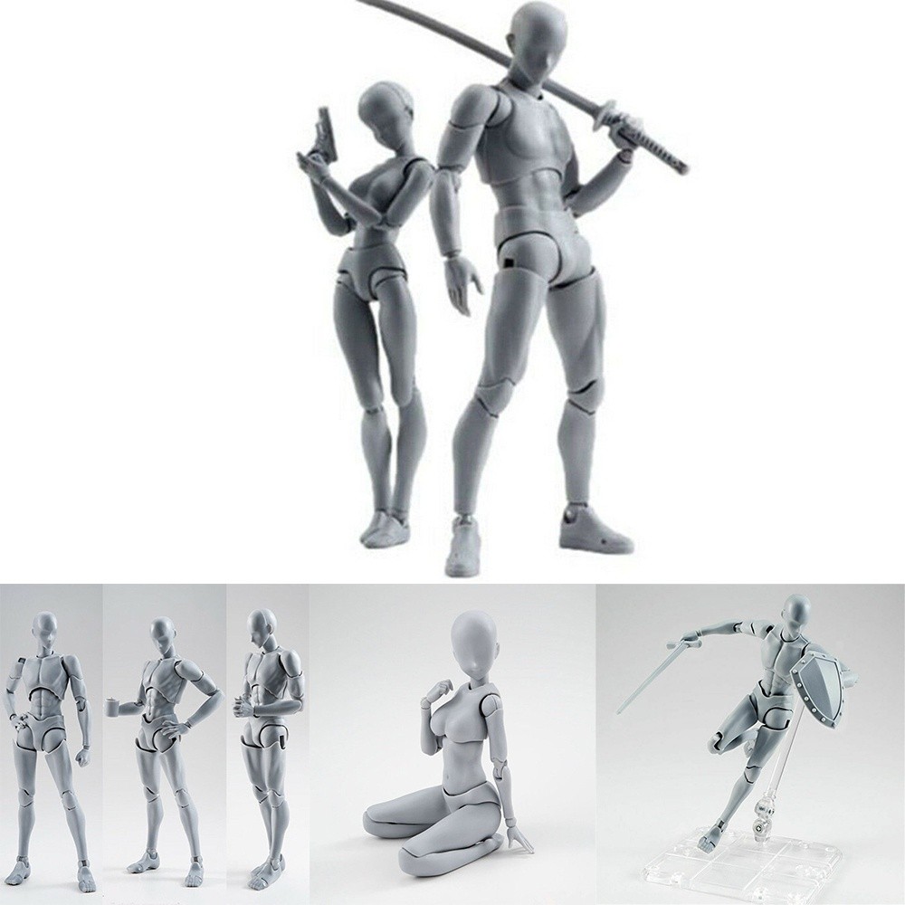 จัดส่งทันที SHF Human Mannequin ฟิกเกอร์ หุ่นโมเดล ชาย หญิง หุ่นฟิกเกอร์มนุษย์ ขยับได้ สําหรับศิลปิน - รูปที่ 3