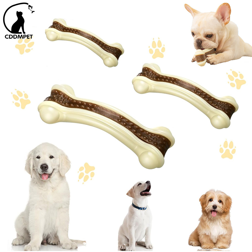 【CDDMPET】สุนัขกระดูกเคี้ยวของเล่นสําหรับกําเริบเคี้ยวจริงเนื้อรสทําลายสุนัขการงอกของฟันเคี้ยวของเล่น