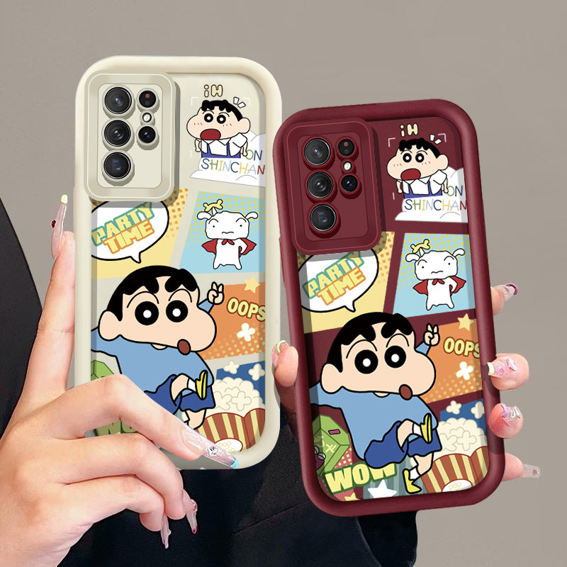 SAMSUNG Crayon Shin-Chanเคสโทรศัพท์สําหรับSamsung Galaxy S21 Ultra S22 Ultra S24 Ultra S24 Plus S30 