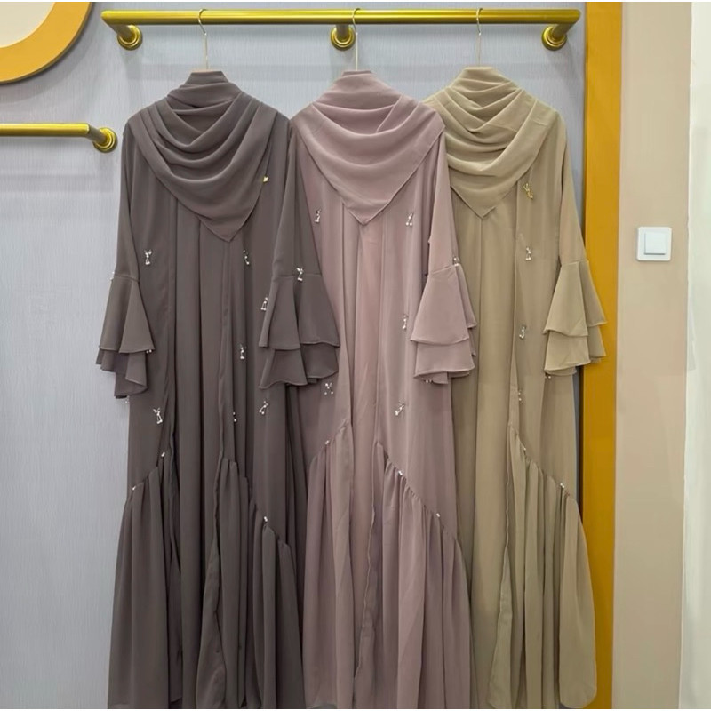 Zaina Abaya ชุดฮิญาบรูปสี่เหลี่ยมผืนผ้าล่าสุดของผู้หญิง Abaya Gamis วัสดุ Ceruty Armany ตุ๊กตาเด็ก Full Puring