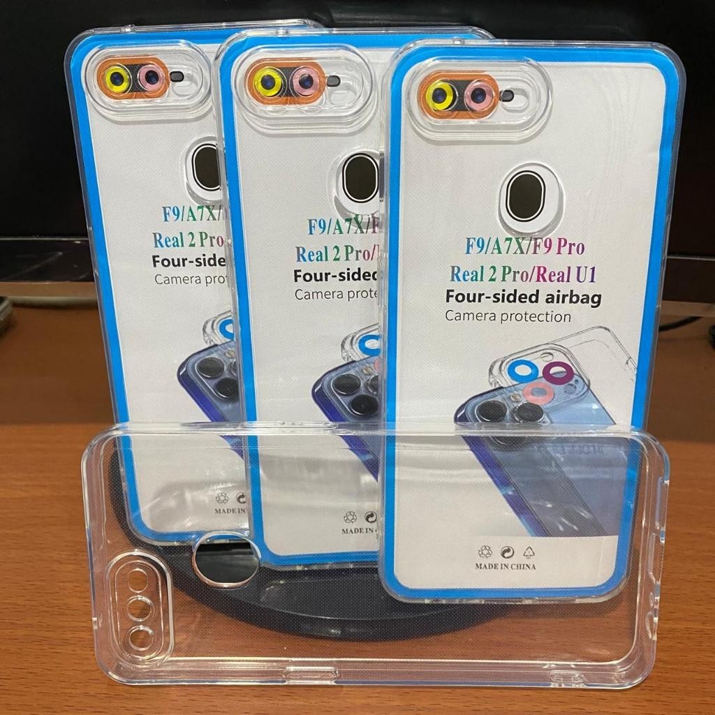 เคสใส OPPO F9 F9 PRO A5S A7 A12 A11K REALME 2 PRO CASE SIDED AIRBAG SOFTCASE ANTI YELLOW -DC