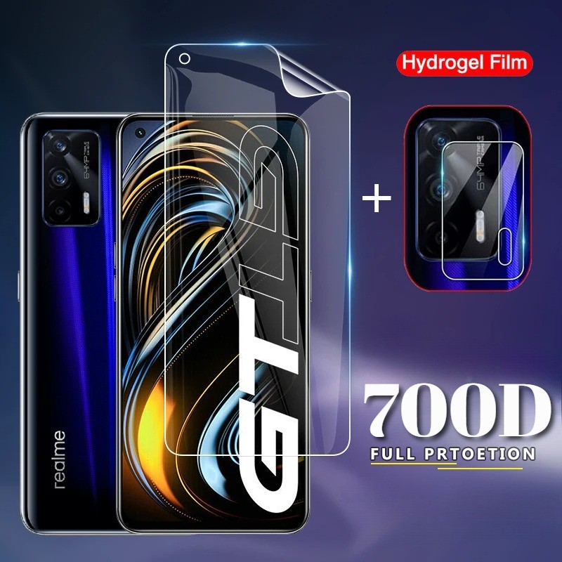 ทหารเกรดฟิล์มไฮโดรเจลสําหรับRealme X7 X50 X50m X3 X2 XT X Pro Ultra India Player 5Gด้านหน้า + กล้องฟ