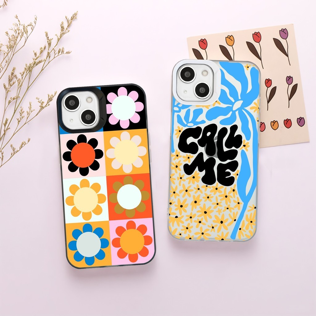 Call Me Flower Printing Icy Case for iphone 7 8 plus x xs xr max 11 12 13 14 15 pro max (2)