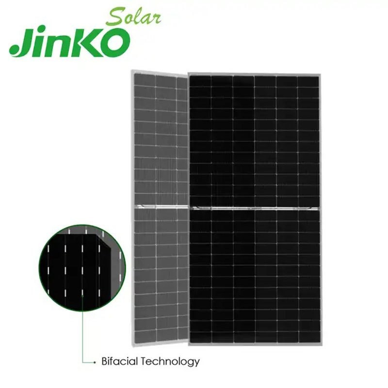 Bifacial (แผงสองหน้า) Jinko Tiger Neo แผงโซล่าร์เซลล์ Solar Panel 630W N type แพ็กเกจ 4 แผง