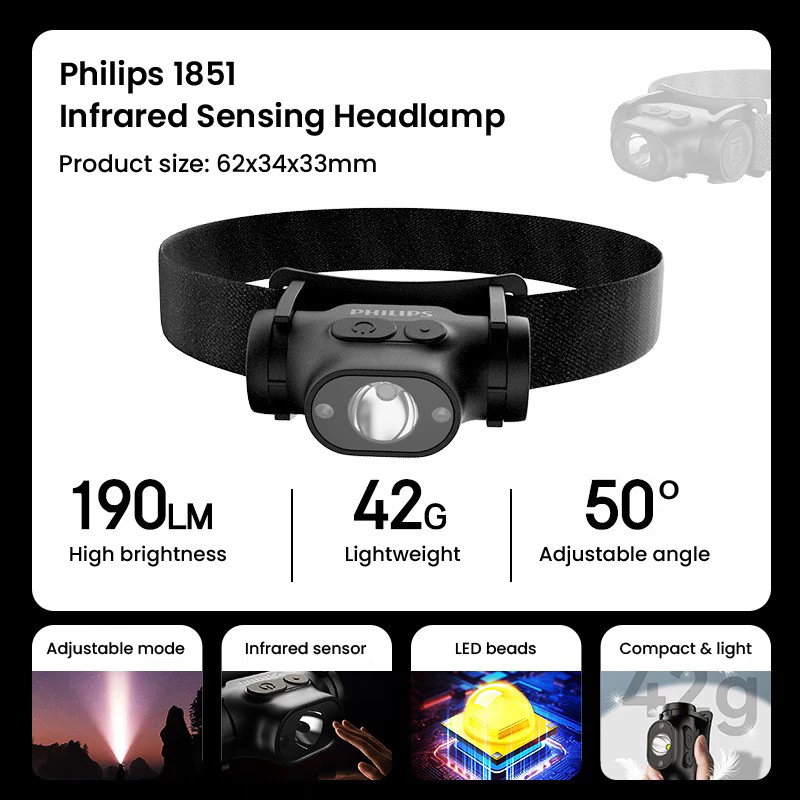 Philips SFL1851 ไฟหน้า ไฟหน้าตกปลาแคมป์ปิ้งกลางแจ้ง thumbnail 6