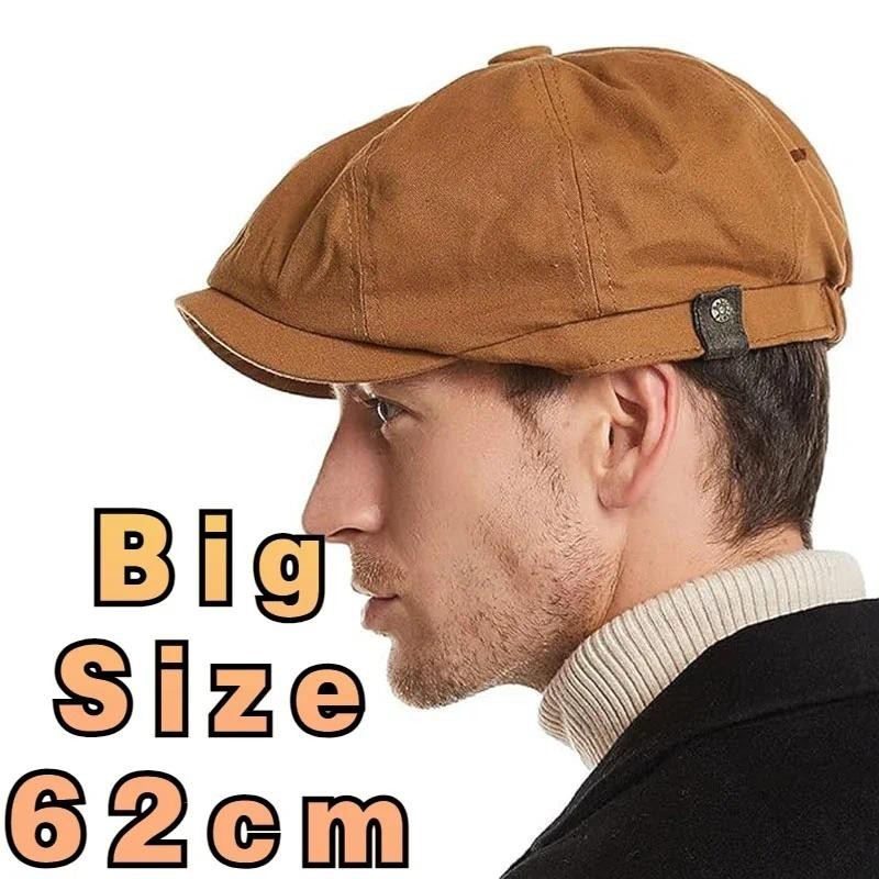 4xl 63 ซม.ขนาดใหญ่ใหม่ Newsboy หมวกสําหรับชายฤดูใบไม้ผลิฤดูร้อนแฟชั่น Retro ผ้าฝ้ายจิตรกรหมวกสบายและ Casual กลางแจ้ง Berets