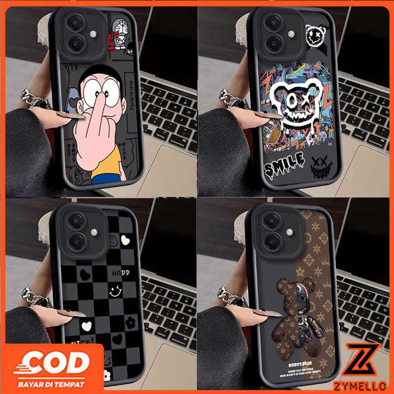 เคสสำหรับ Realme Note 60 Realme Note 50 Realme C75 C65 C67 C61 C55 C53 C51 เคสโทรศัพท์ TPU กันกระแทก ลายการ์ตูนอนิเมะ หมีกล