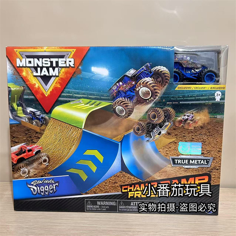 Crazy Monster Racing Monster Big Foot Car Lot เลื่อนของเล่นรถชุดติดตาม