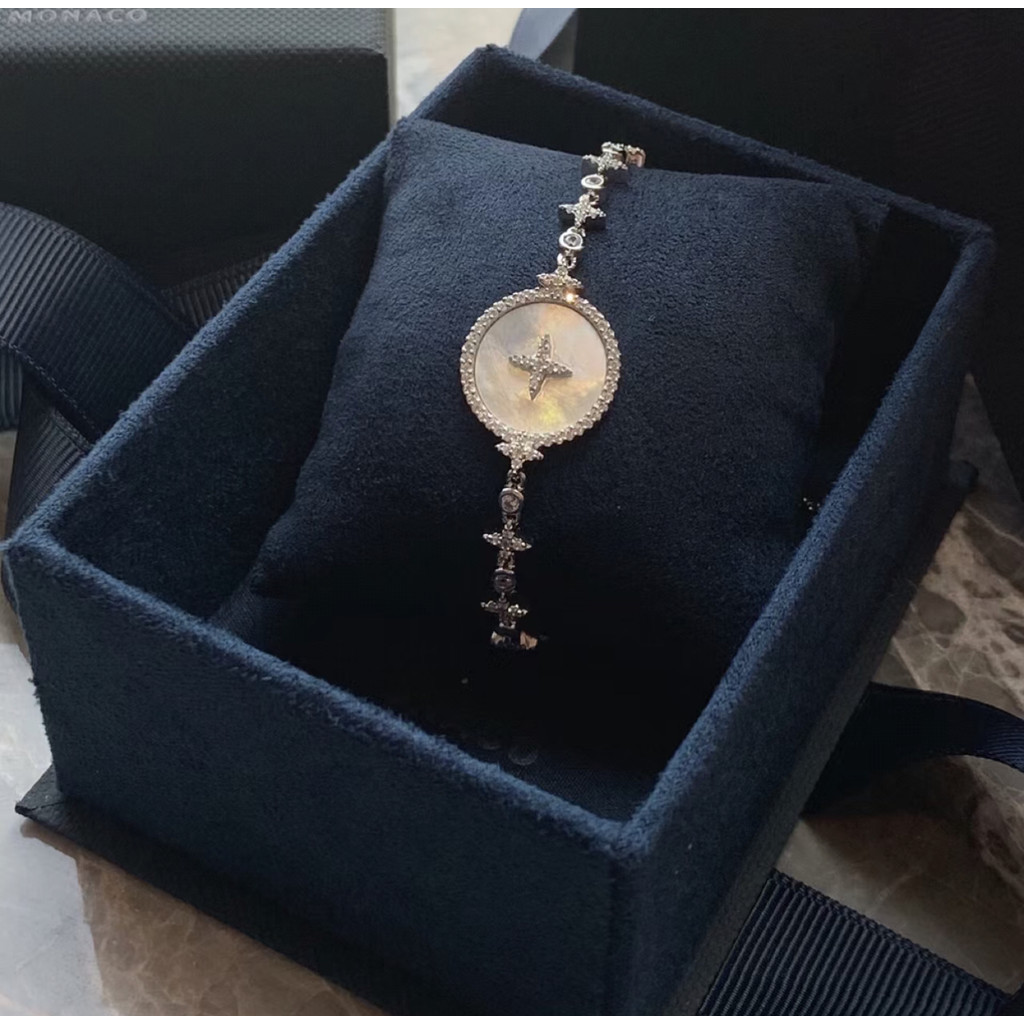 APM Monaco Star Mother-of-Pearl Bracelet Niche ins Style ประณีตหรูหรา 925 เงิน