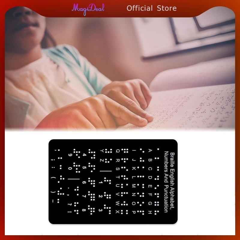 Magideal Braille กระดานตัวอักษรเครื่องมือเพื่อการศึกษาของขวัญตัวอักษรภาษาอังกฤษน้ําหนักเบาแบบพกพา Braille Board สําหรับผู้เริ่มต้นนักเรียน