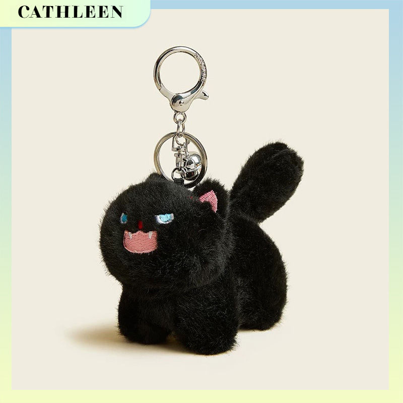 CATHLEENตุ๊กตาแมวสีดำและขาวน่ารักจาก  ของแท้ พวงกุญแจ กระเป๋าคู่ จี้