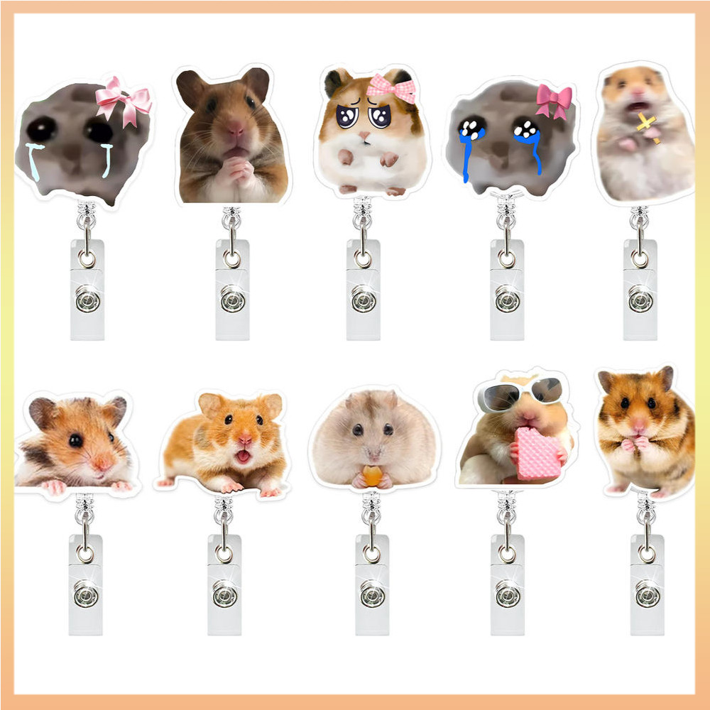 น่ารักตลกหนูแฮมสเตอร์ป้ายอะคริลิรีลหดจระเข้คลิป รหัส ผู้ถือบัตรสําหรับพยาบาลหมอพนักงานออฟฟิศครูนักเรียน
