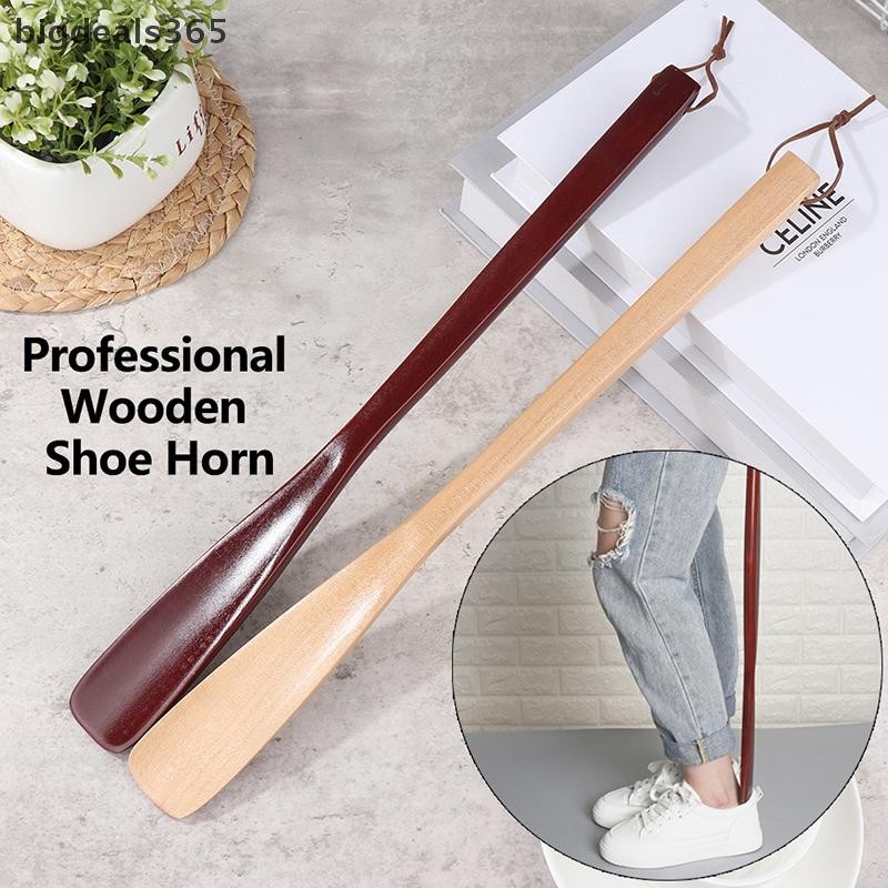 [bigdeals365] 40 ซม. มืออาชีพไม้รองเท้าฮอร์นช้อนรูปร่าง Shoehorn - เครื่องมือบ้านหุ้นใหม่
