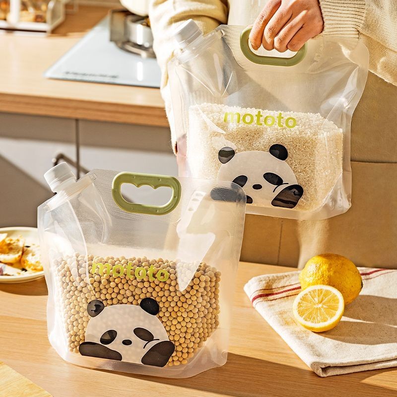 แม่บ้านสมัยใหม่ mototo Panda Whole Grain Storage Bag Sealed Insect-Proof Moisture-Proof Rice Storage Sub-Packing Rice B20250318