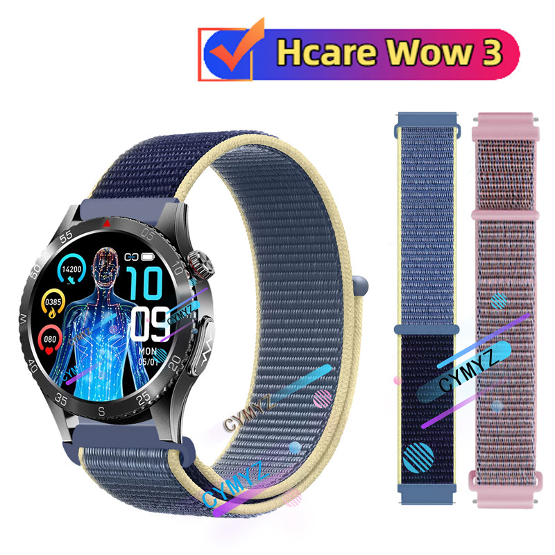 Hcare Wow 3 สายนาฬิกาอัจฉริยะ สายไนลอน Hcare Wow 3 สาย สายรัดข้อมือกีฬา