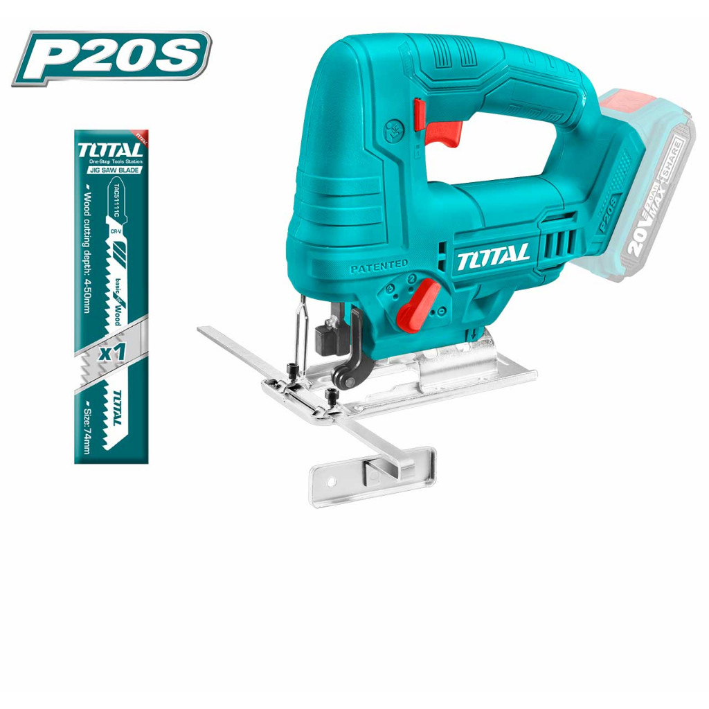 Total เลื่อยจิ๊กซอ แบตเตอรี่ ไร้สาย 20 โวลท์ รุ่น TJSLI6508 ( 20V Li-ion Jig Saw ) เลื่อยฉลุไฟฟ้า เล