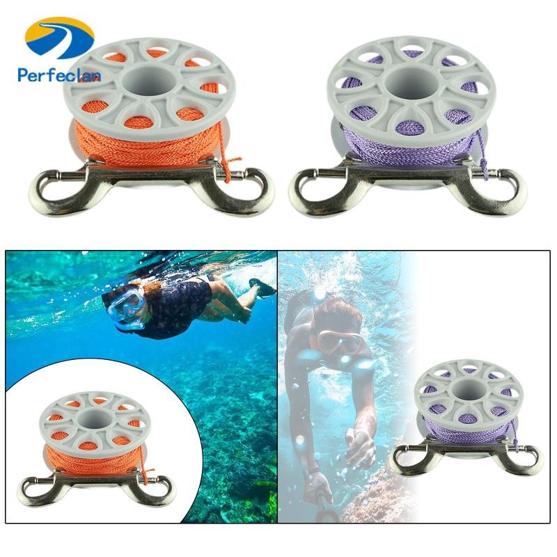 Perfeclan Finger Spool Easy Grip สายถักไนลอนน้ําหนักเบา Scuba Spool Finger Reel สําหรับการวิเคราะห์ดําน้ํา Wreck อุปกรณ์ดําน้ําดูปะการัง